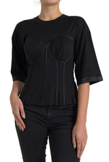 Dolce & Gabbana Timeless Black Silk Blend Corset Top