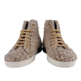 Dolce & Gabbana Beige Wool Blend High-Top Sneakers