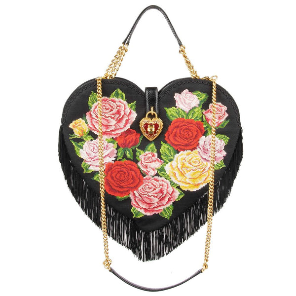 Dolce & Gabbana Elegant Black Viscose Blend Crossbody Bag