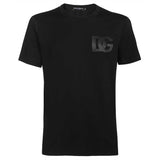 Dolce & Gabbana Elegant Black Cotton Embossed Logo Tee