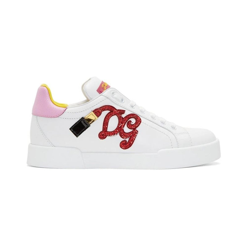 Dolce & Gabbana Elegant Calfskin Leather Sneakers in Pastel Tones