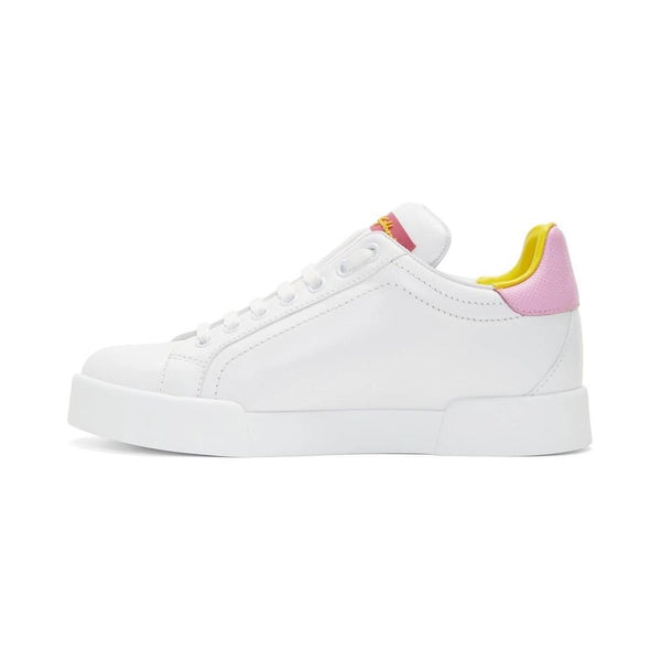 Dolce & Gabbana Elegant Calfskin Leather Sneakers in Pastel Tones