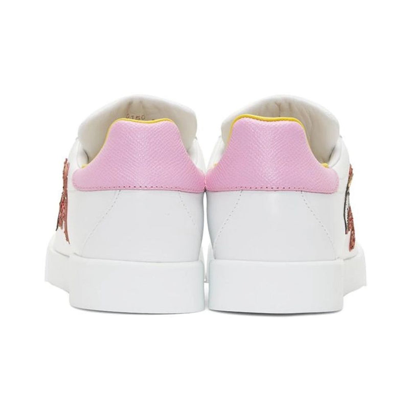 Dolce & Gabbana Elegant Calfskin Leather Sneakers in Pastel Tones