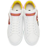 Dolce & Gabbana Elegant Calfskin Leather Sneakers in Pastel Tones