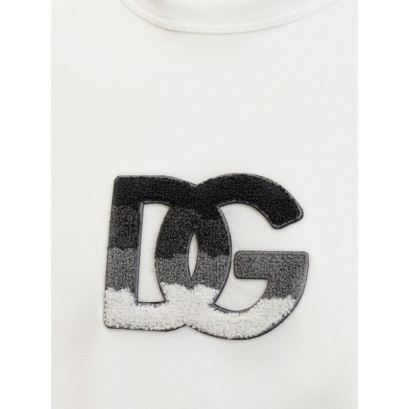 Dolce & Gabbana Embossed Logo White Cotton Tee