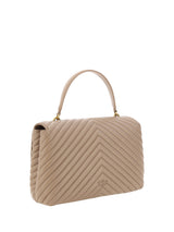 PINKO Quilted Calfskin Love Lady Bag in Beige