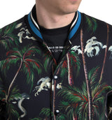 Dolce & Gabbana Chic Black Palm Tree Bomber Sweatshirt