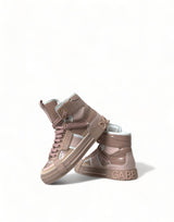 Dolce & Gabbana Elegant Nude Pink High-Top Sneakers