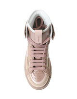 Dolce & Gabbana Elegant Nude Pink High-Top Sneakers