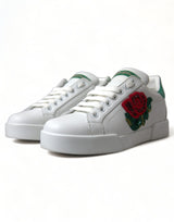 Dolce & Gabbana Exclusive White Portofino Leather Sneakers