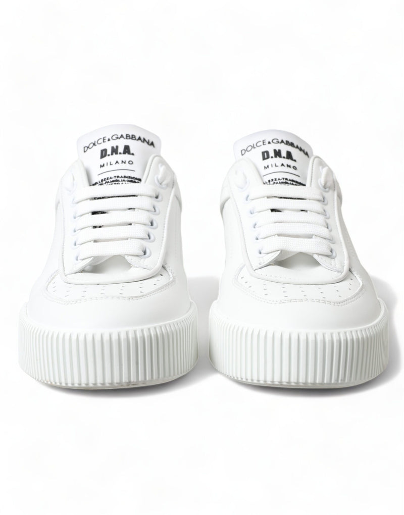 Dolce & Gabbana Elegant White Miami Lace-Up Sneakers