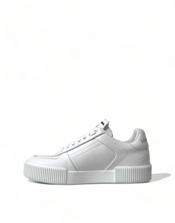 Dolce & Gabbana Elegant White Miami Lace-Up Sneakers