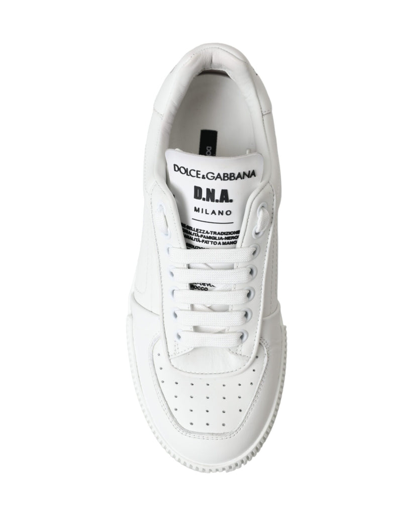 Dolce & Gabbana Elegant White Miami Lace-Up Sneakers