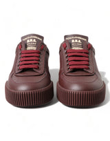 Dolce & Gabbana Elegant Bordeaux Leather Sneakers