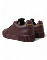 Dolce & Gabbana Elegant Bordeaux Leather Sneakers