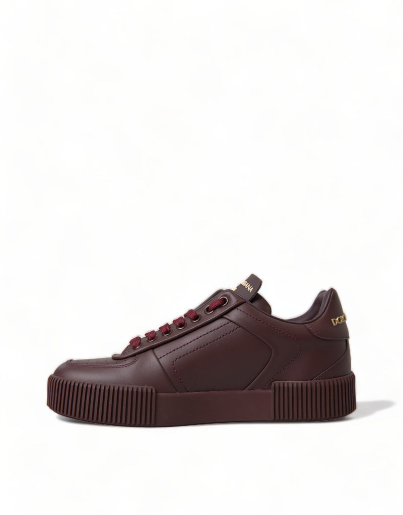 Dolce & Gabbana Elegant Bordeaux Leather Sneakers