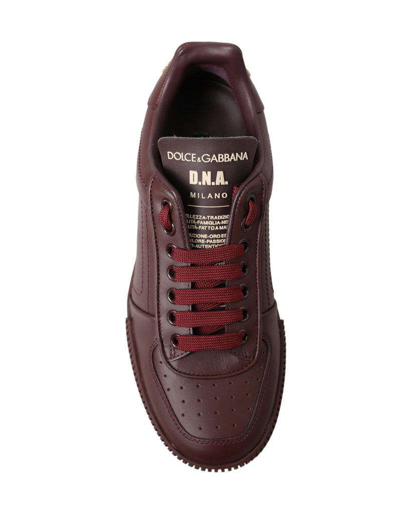 Dolce & Gabbana Elegant Bordeaux Leather Sneakers