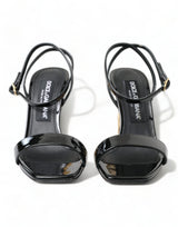 Dolce & Gabbana Chic Black Leather Ankle Strap Sandals