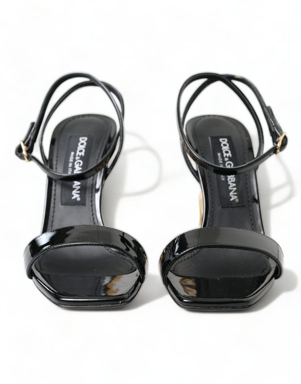 Dolce & Gabbana Chic Black Leather Ankle Strap Sandals