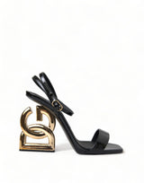 Dolce & Gabbana Chic Black Leather Ankle Strap Sandals