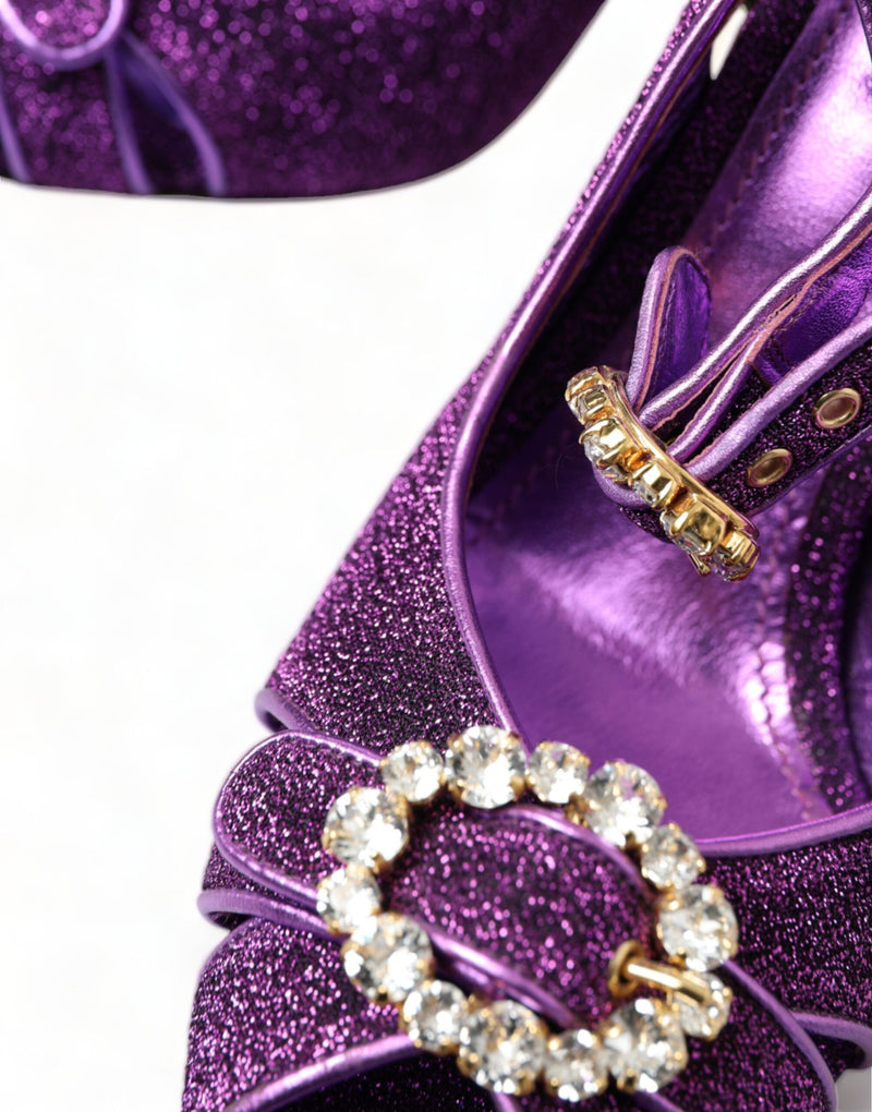 Dolce & Gabbana Regal Purple Ankle Strap Heels