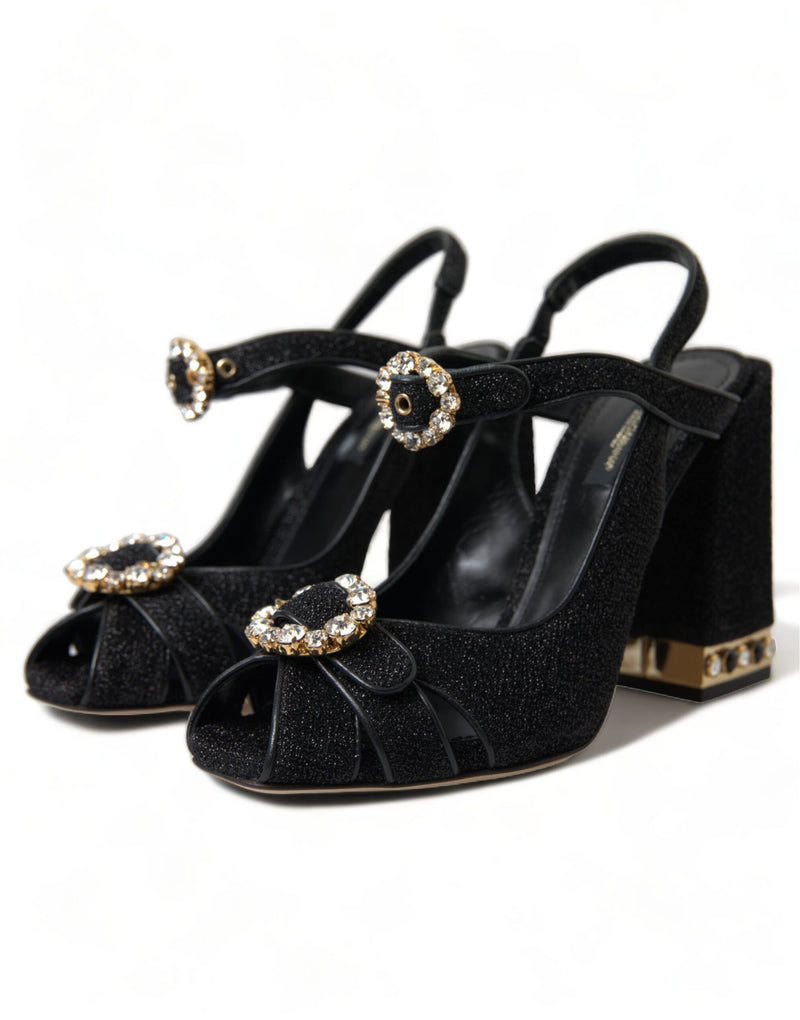 Dolce & Gabbana Elegant Black Ankle Strap Heels