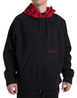 Dolce & Gabbana Elegant Black Leopard Print Cotton Hoodie