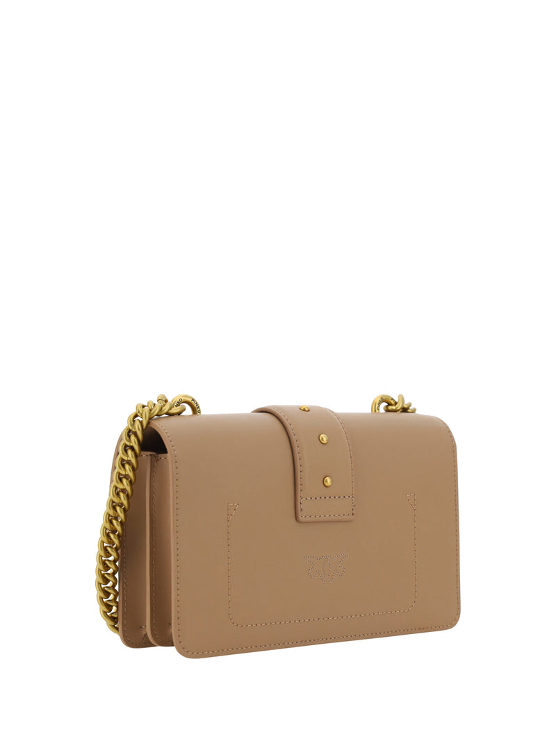 PINKO Beige Calf Leather Mini Shoulder Elegance