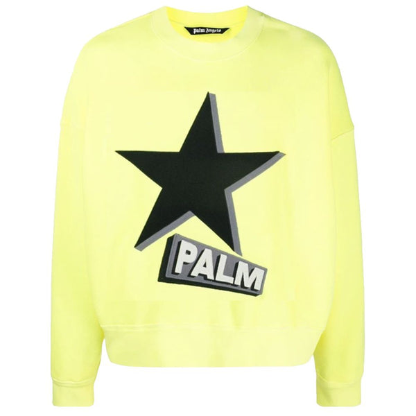 Palm Angels Embroidered Logo Crewneck Cotton Sweatshirt