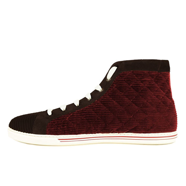 Dolce & Gabbana Elevated Velvet Red High Sneakers for Men