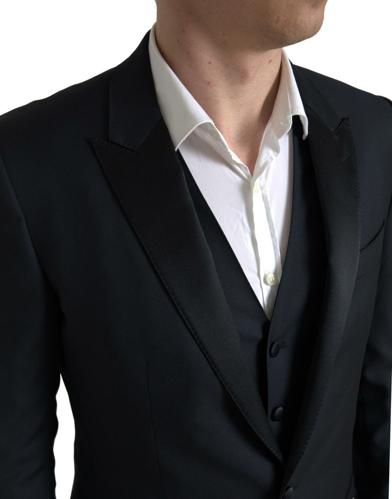 Dolce & Gabbana Elegant Slim Fit Black Three-Piece Suit