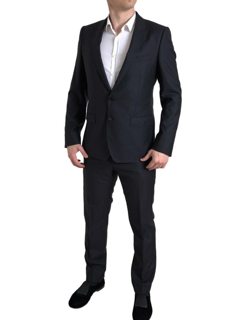 Dolce & Gabbana Elegant Black Silk Blend Martini Suit