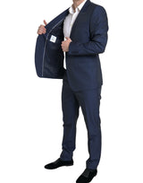 Dolce & Gabbana Elegant Dark Blue Slim Fit Designer Suit