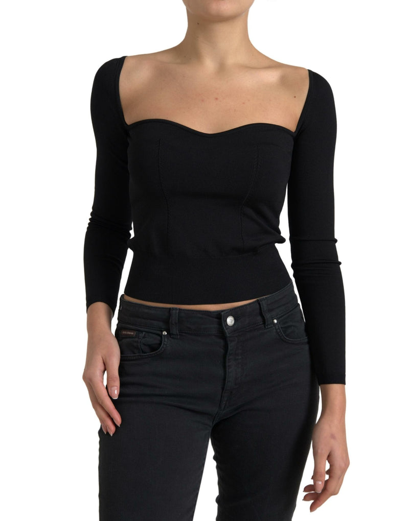 Dolce & Gabbana Elegant Square Neck Cropped Blouse