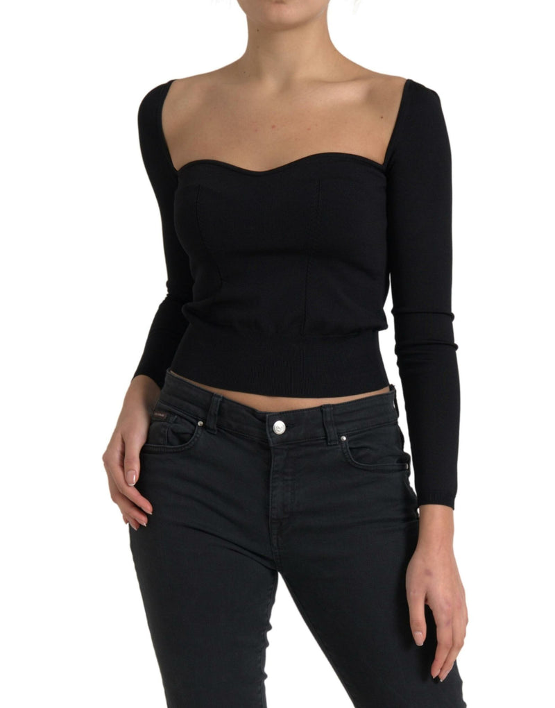 Dolce & Gabbana Elegant Square Neck Cropped Blouse