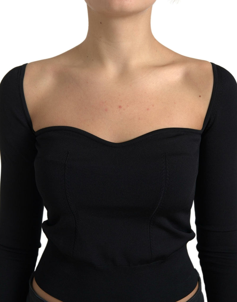 Dolce & Gabbana Elegant Square Neck Cropped Blouse