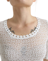 Dolce & Gabbana Elegant White Knitted Round Neck Top