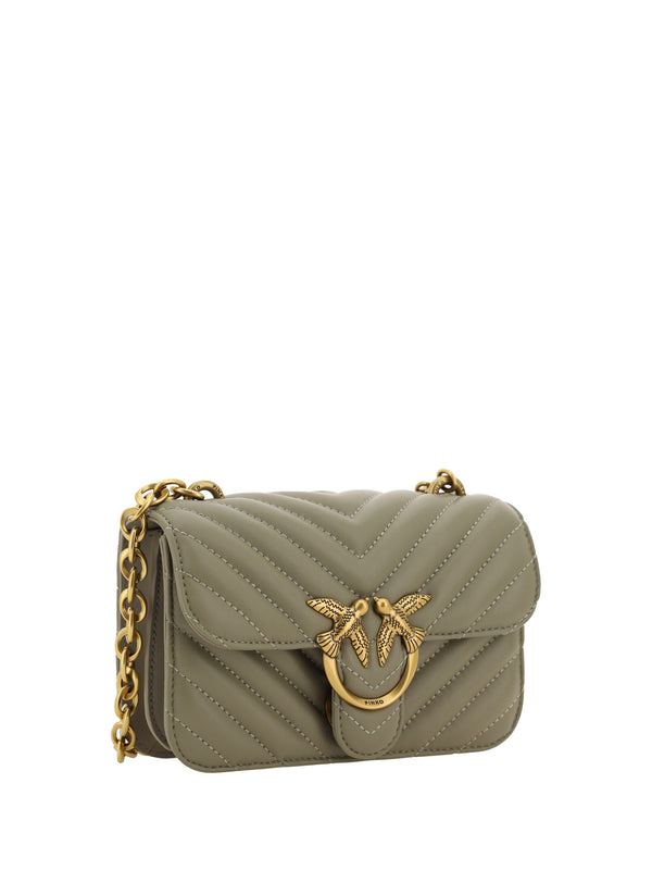 PINKO Chic Mini Love Bell Shoulder Bag in Noce Green