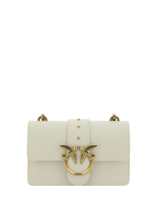 PINKO Elegant White Mini Calfskin Shoulder Bag