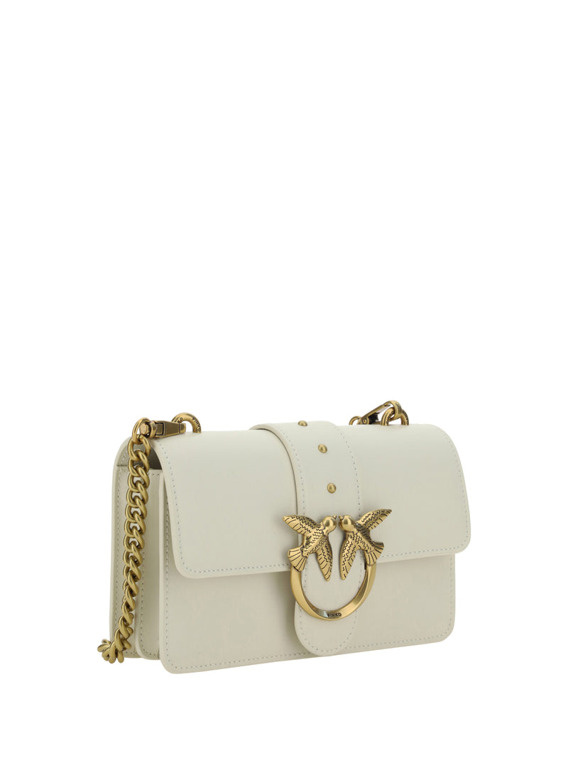 PINKO Elegant White Mini Calfskin Shoulder Bag