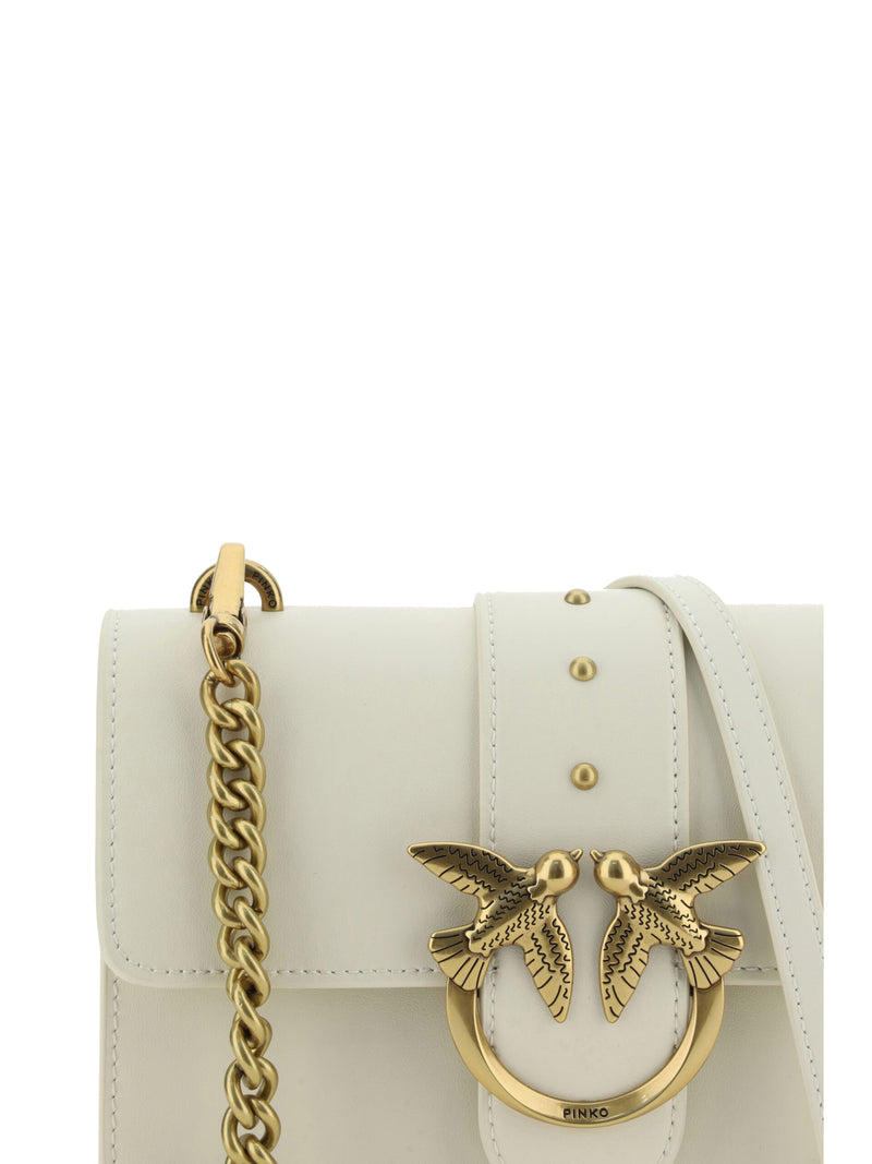 PINKO Elegant White Mini Calfskin Shoulder Bag