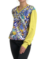 Dolce & Gabbana Multicolor Majolica Cashmere Blend Sweater