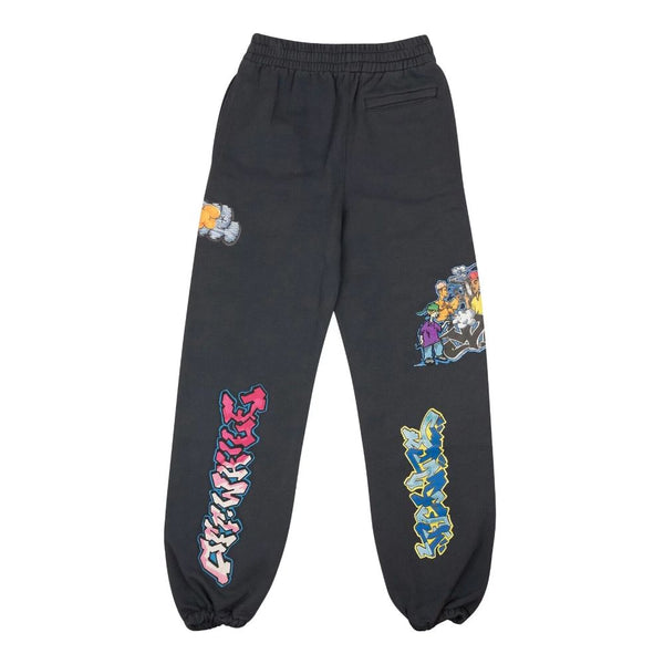 Off-White Graffiti Embroidered Cotton Tracksuit Trousers