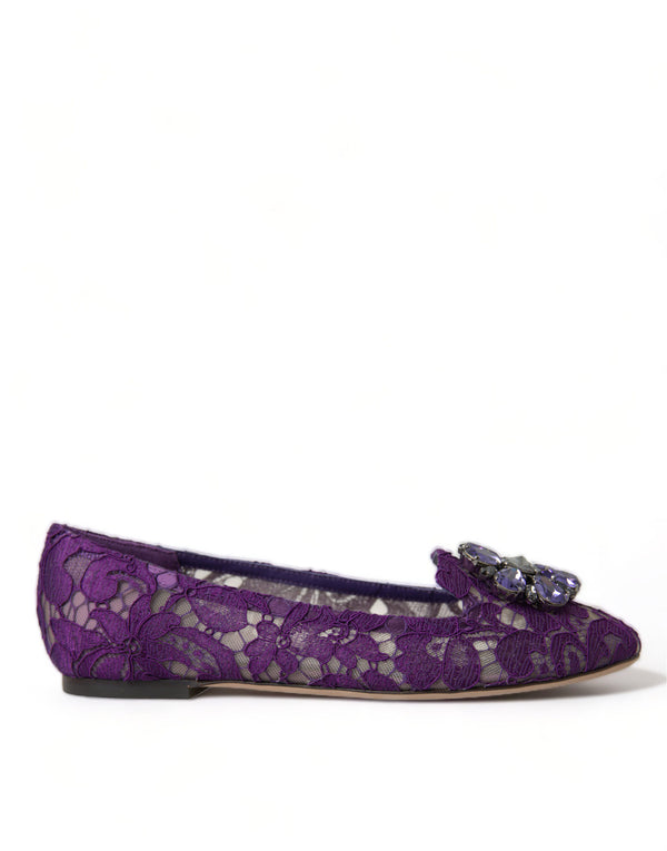 Dolce & Gabbana Elegant Floral Lace Vally Flat Shoes