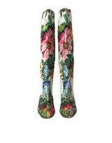 Dolce & Gabbana Floral Brocade Knee High Boots