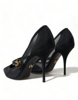 Dolce & Gabbana Crystal-Embellished Black Mary Jane Stilettos