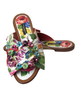 Dolce & Gabbana Exquisite Floral Print Flat Sandals