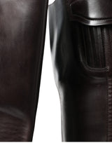 Dolce & Gabbana Elegant Dark Brown Knee High Rider Boots