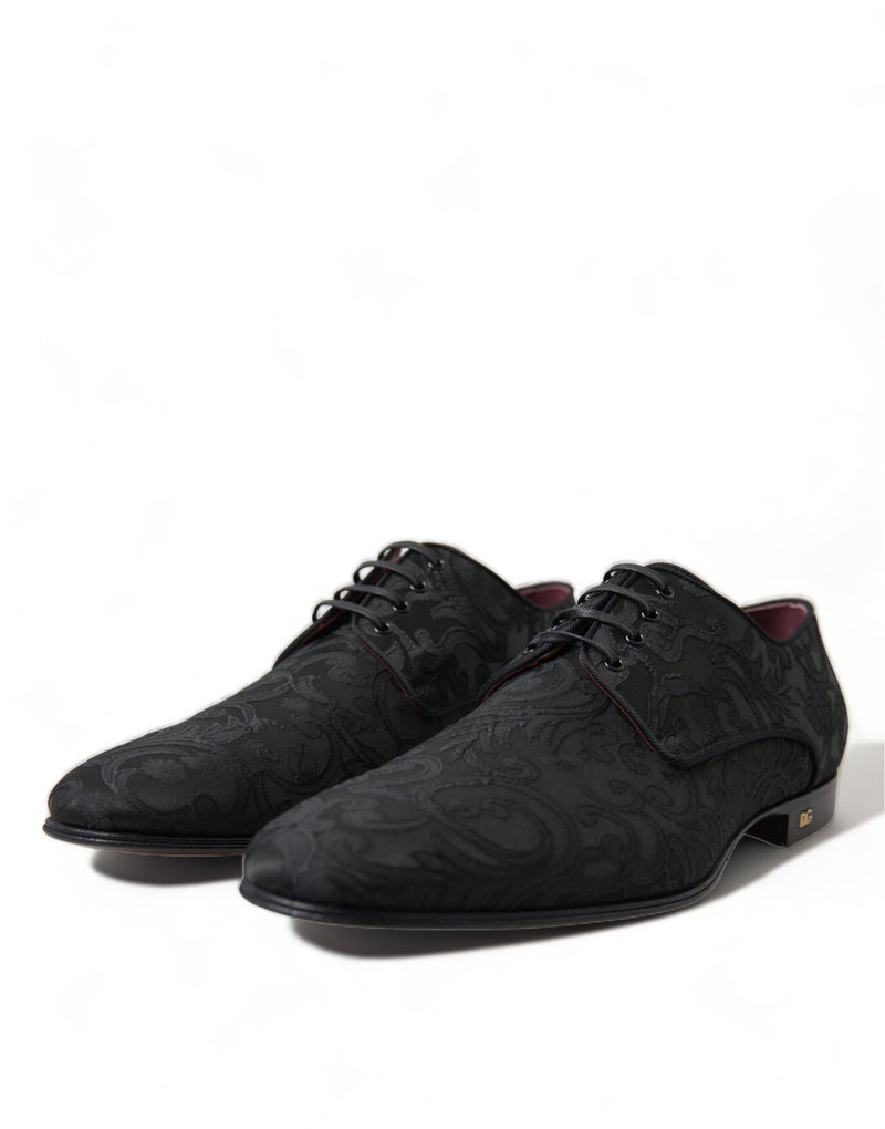 Dolce & Gabbana Elegant Jacquard Lace-Up Derby Dress Shoes