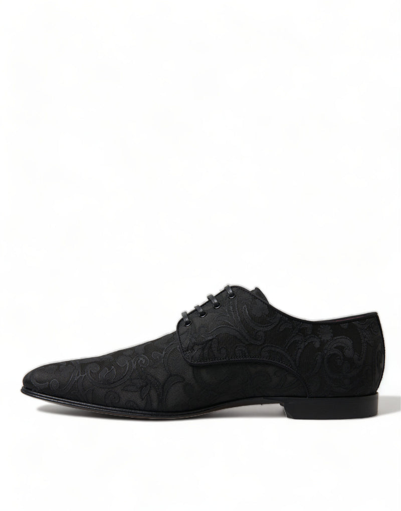 Dolce & Gabbana Elegant Jacquard Lace-Up Derby Dress Shoes